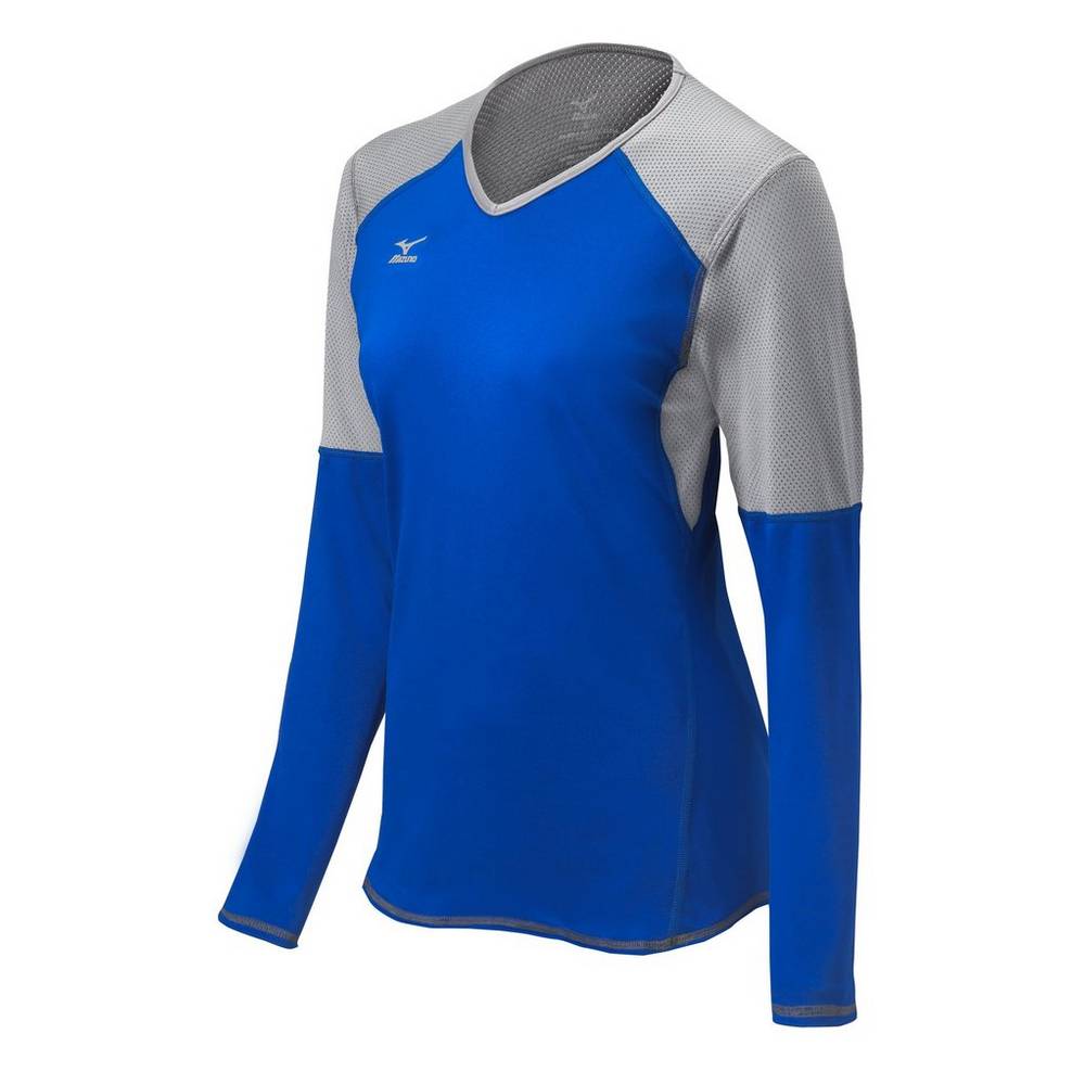 Mizuno Techno VI Long Sleeve Női Mezek Királykék/Titán LOV964720